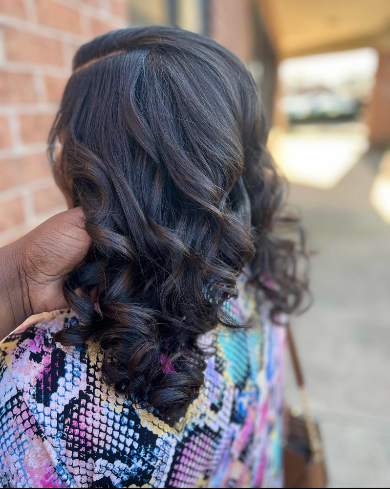 Blowout With Curl Or Straightening