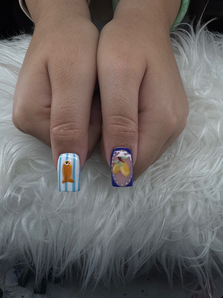 Hand Drawn Nail Art