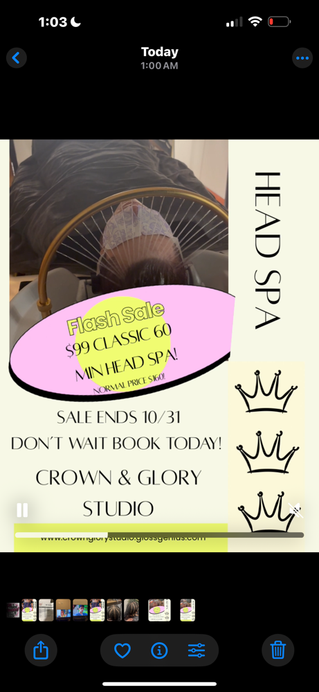 Flash Sale 60 min head spa