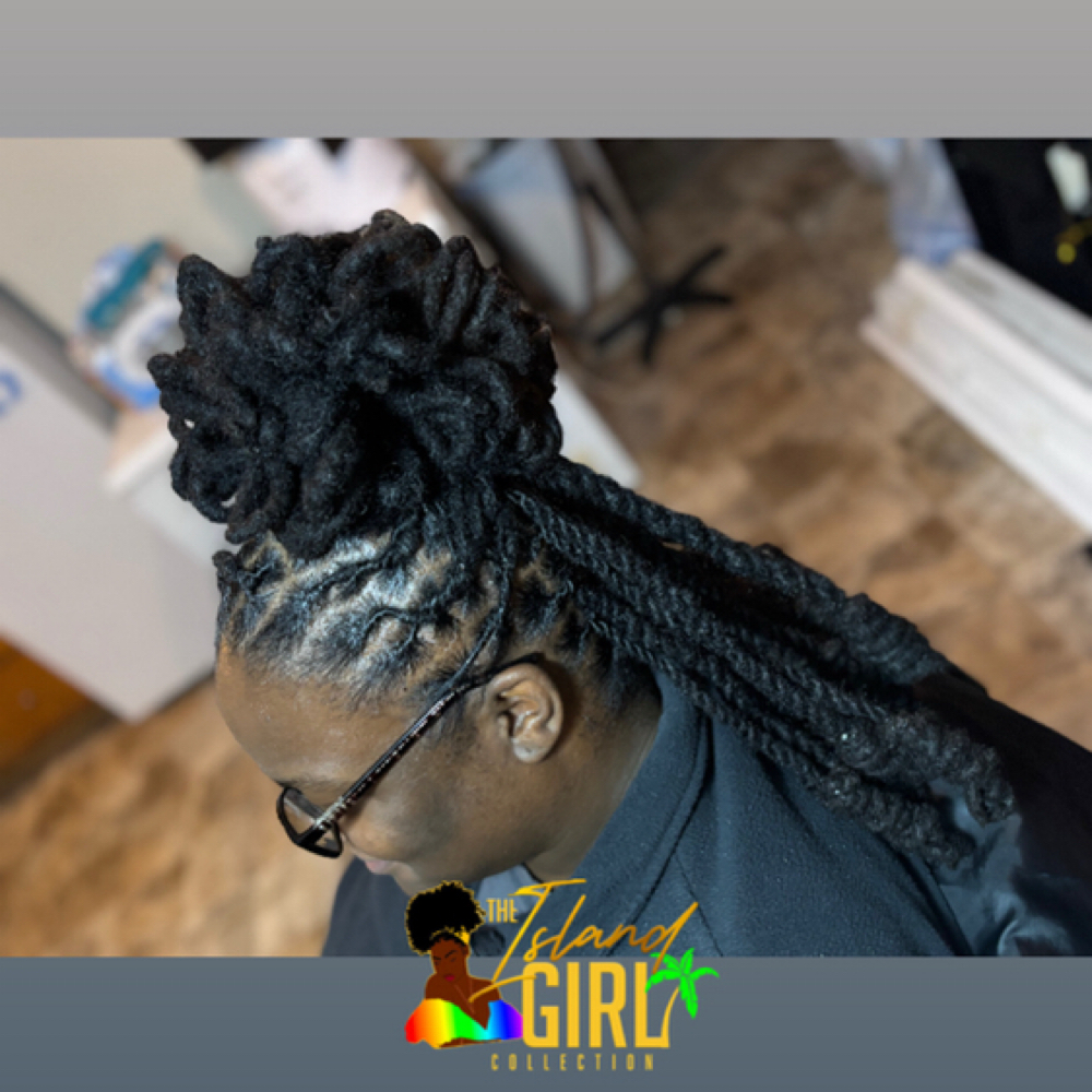 Barrel Twist Ponytail with Rose Pet at The Island Girl Collection LLC in hinesville, GA