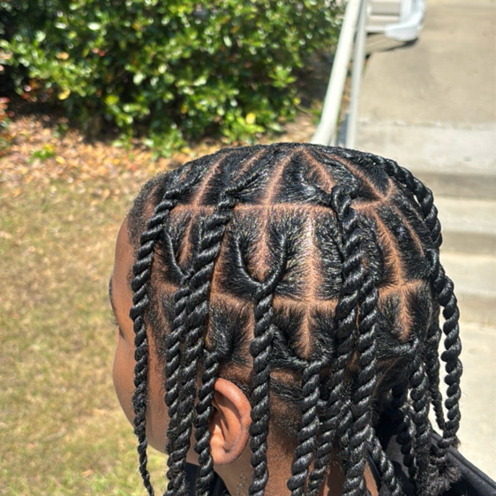 Natural two strand twist at Knotless By Mya in union city, GA