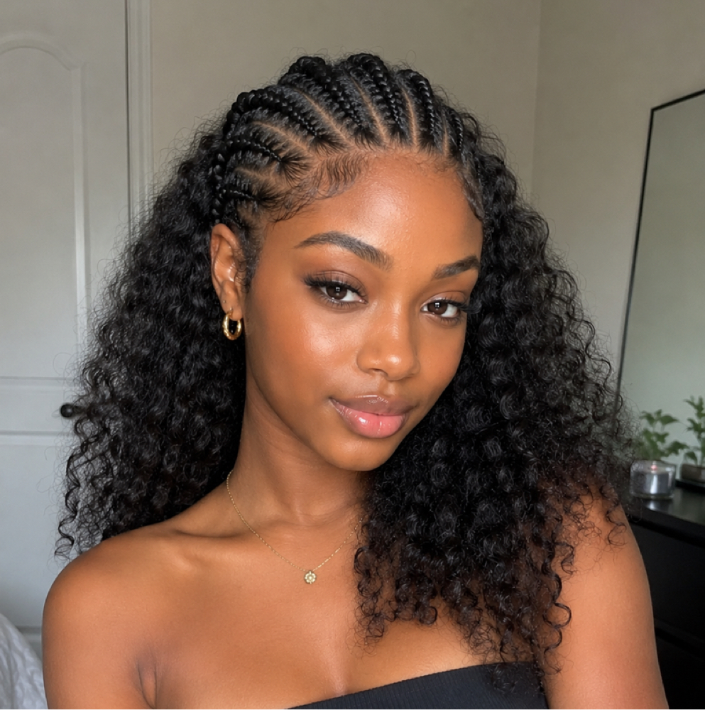 Half Cornrows / Half Leave Out at Bita’s Beauty Glam