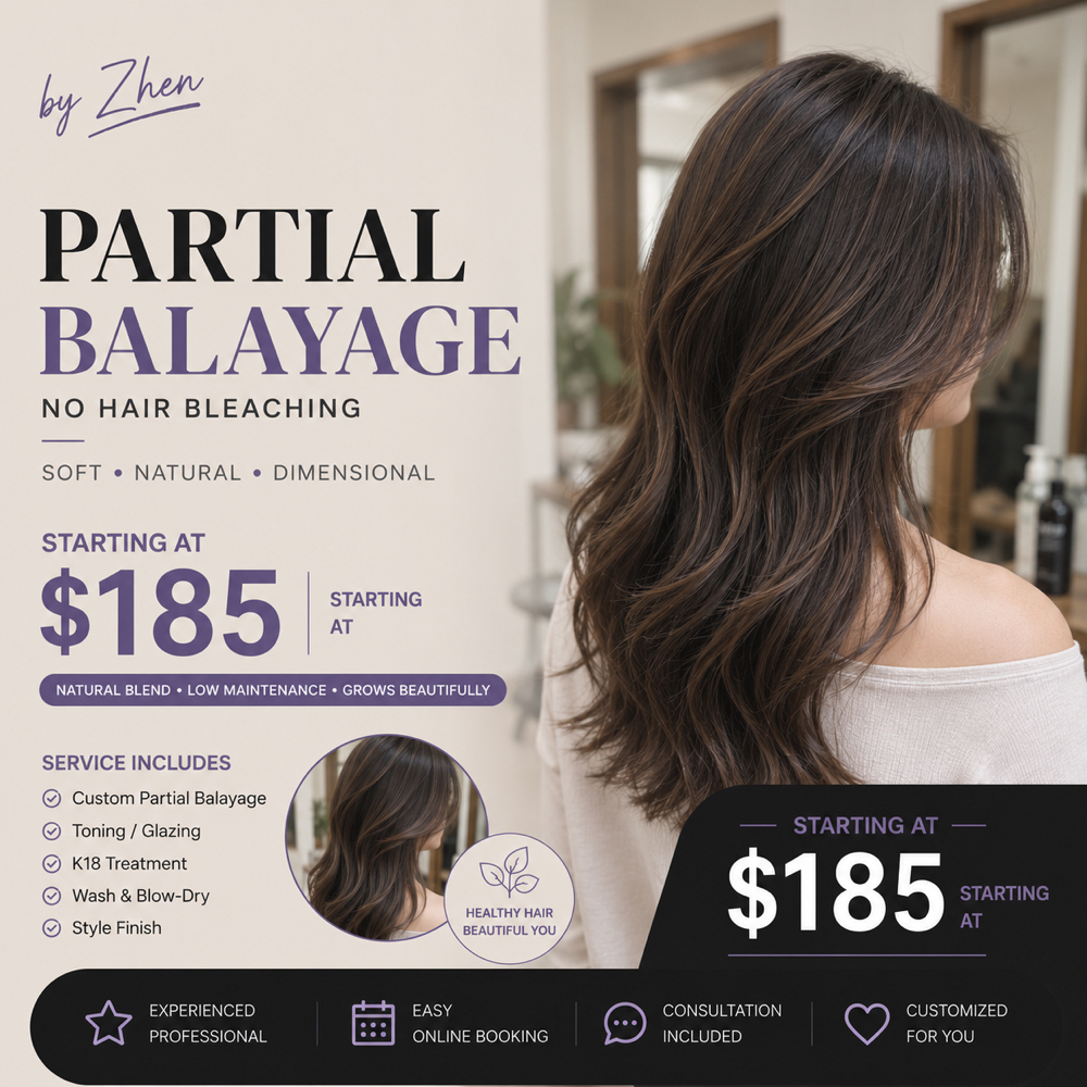 Partial Balayage Bleaching&Tone by at Zhen Hair & Beauty in Boston, MA