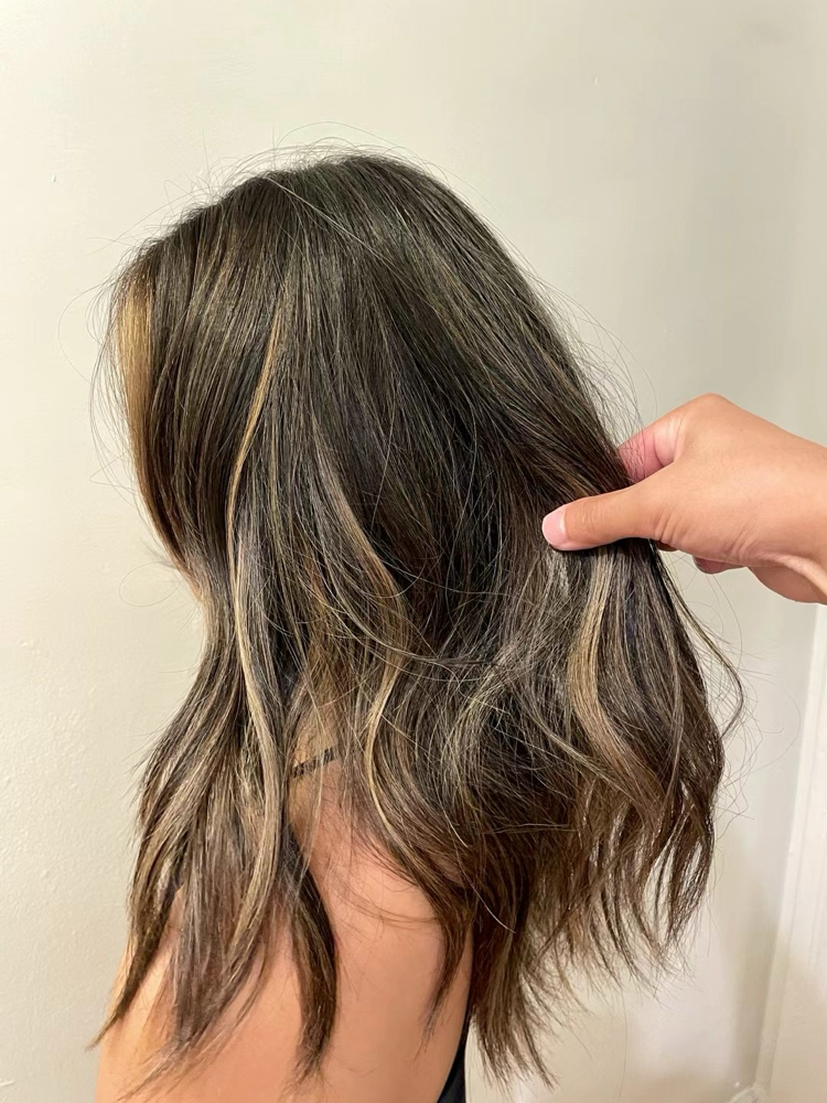 Partial Balayage Bleaching And Tone