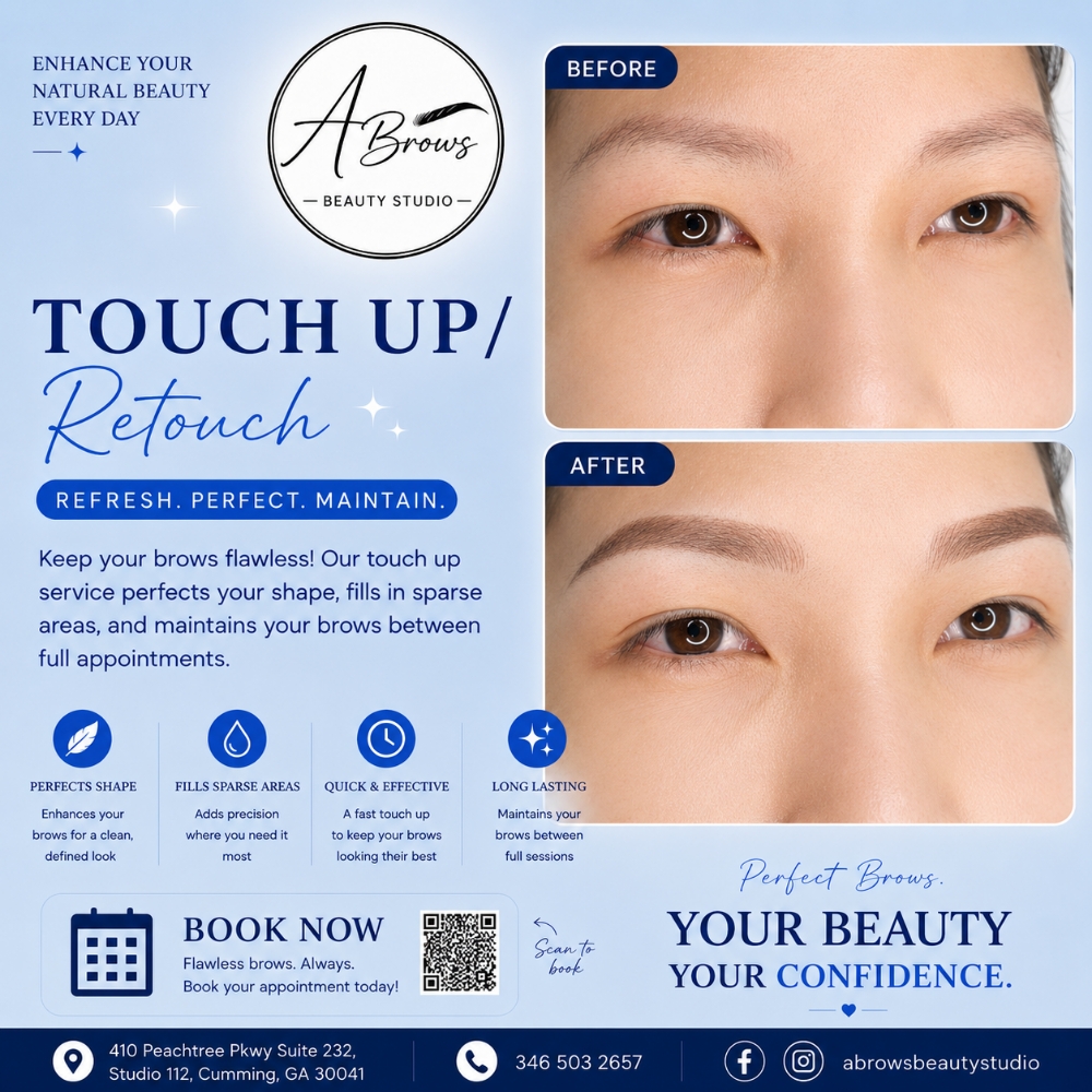Touch Up / Retouch at Abrows Beauty Studio in Cumming, GA