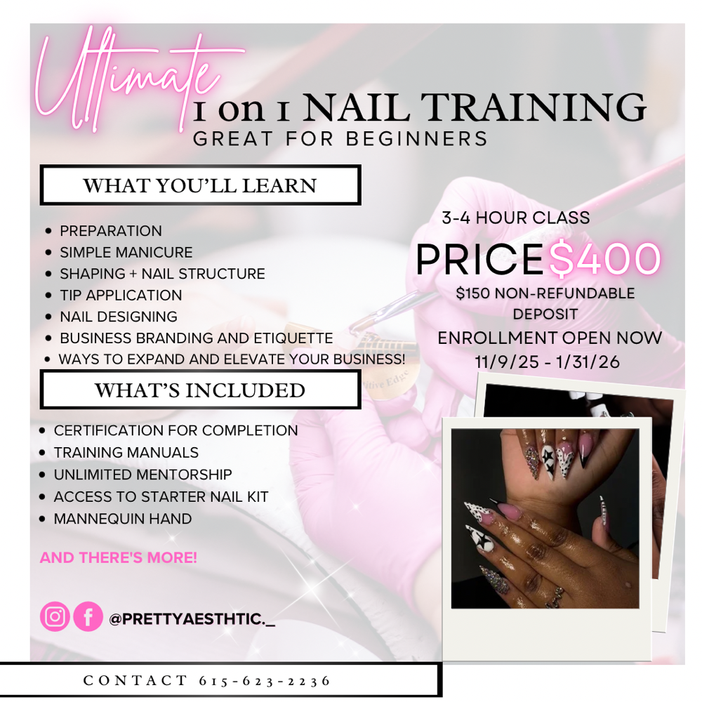 1 On 1 Class 💓 at Prettyaesthetic._ in Nashville, TN