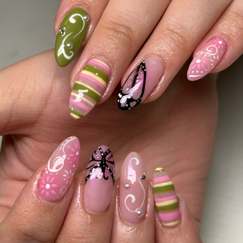 Gel X Full Set w/ Tier 3 Nail Art at NailsWithLuv in Spring Hill, FL