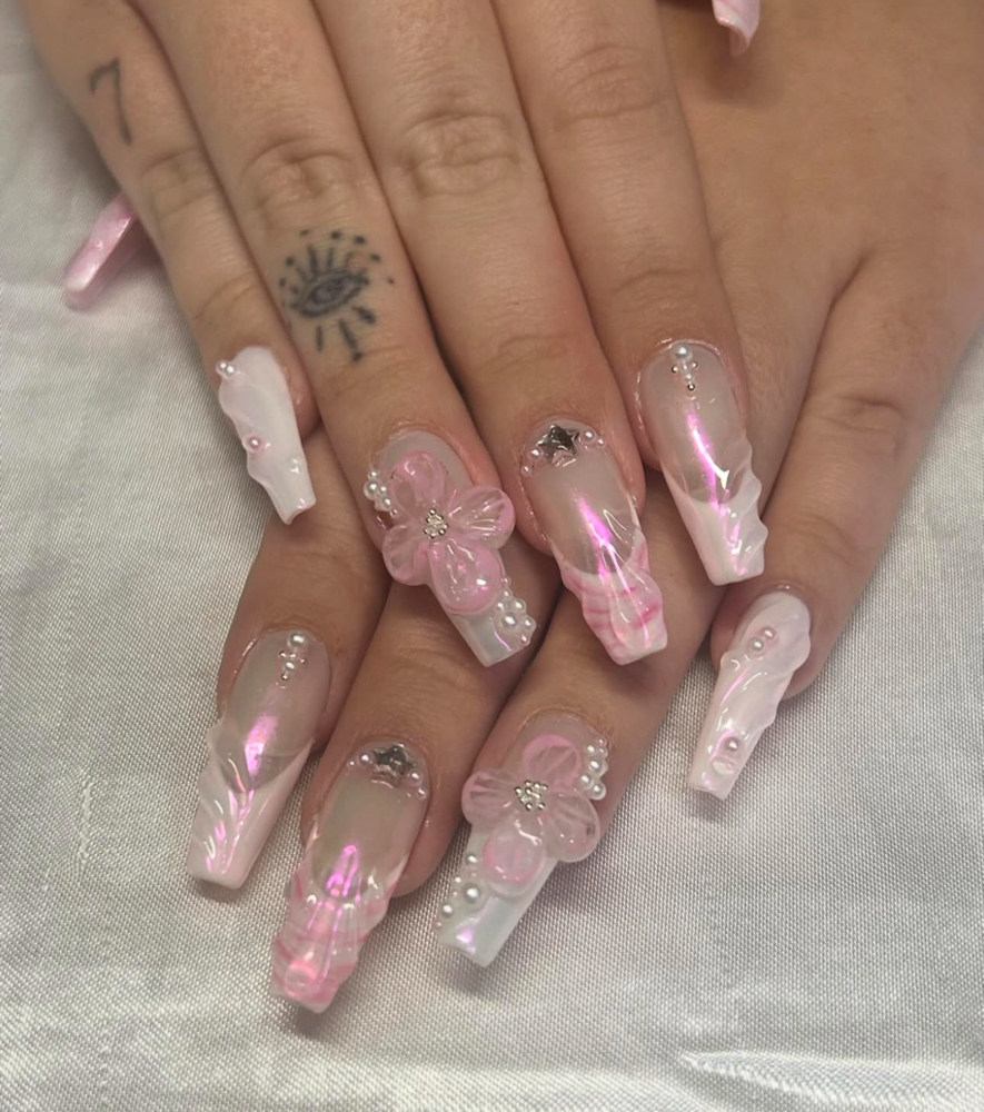 Gel X Full Set w/ Intricate Art