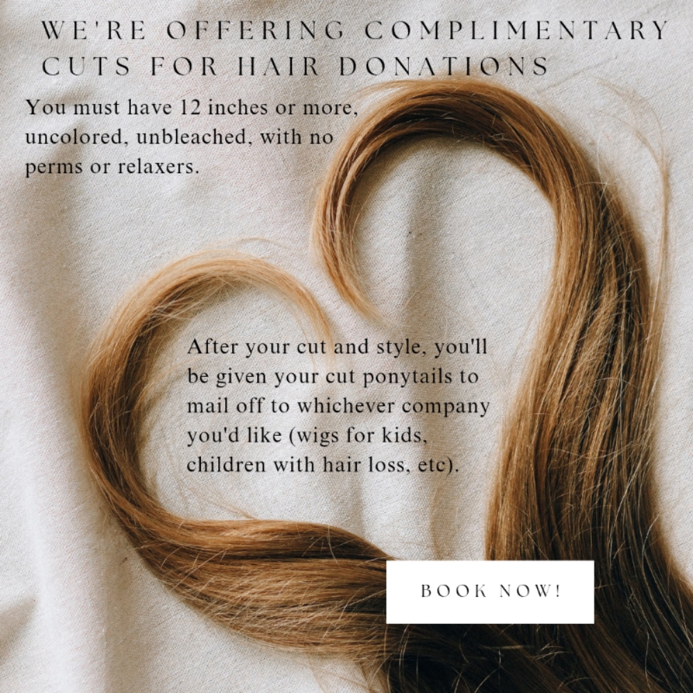 Donation Cut at The Enchanted Edge hair studio in Snohomish, WA