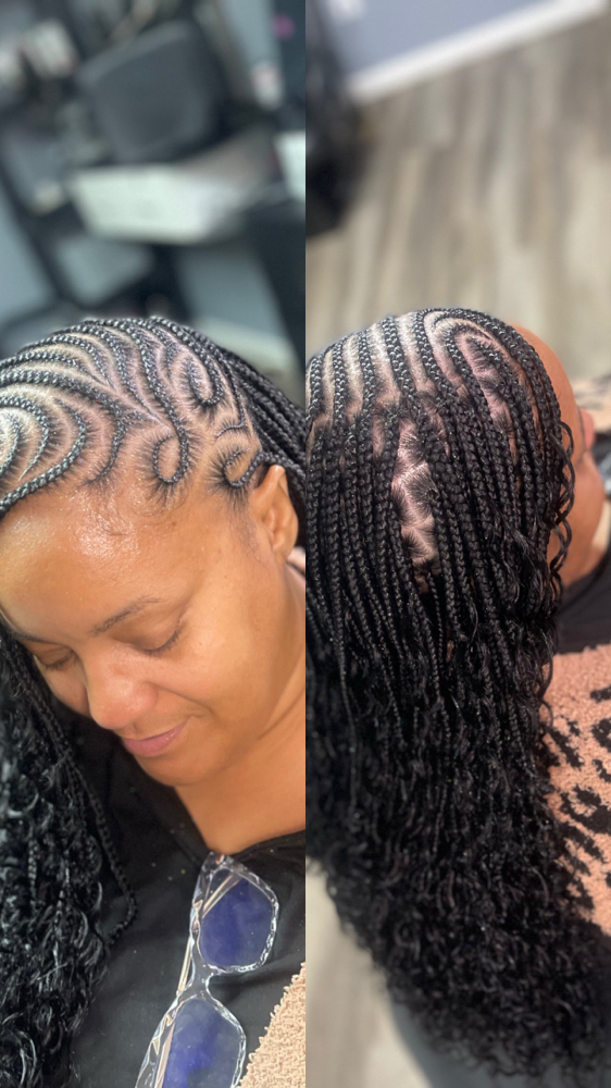 Side Stitch Braids + Knotless at A Touch Of Class II in Farmville, VA