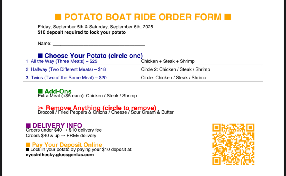Potato Boat Deposit