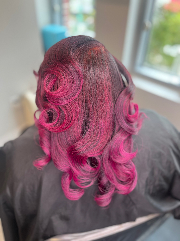 Luxury Silk Press Bundle at Mane lane salon in Sugarland, TX