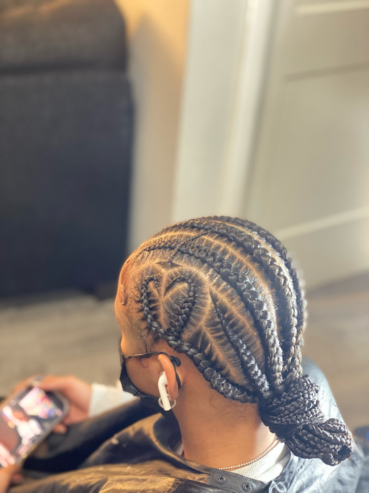 Large Stich Braids To Back W Heart