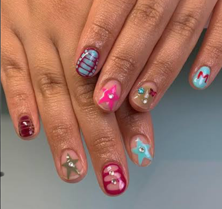 gel polish mani with nail art