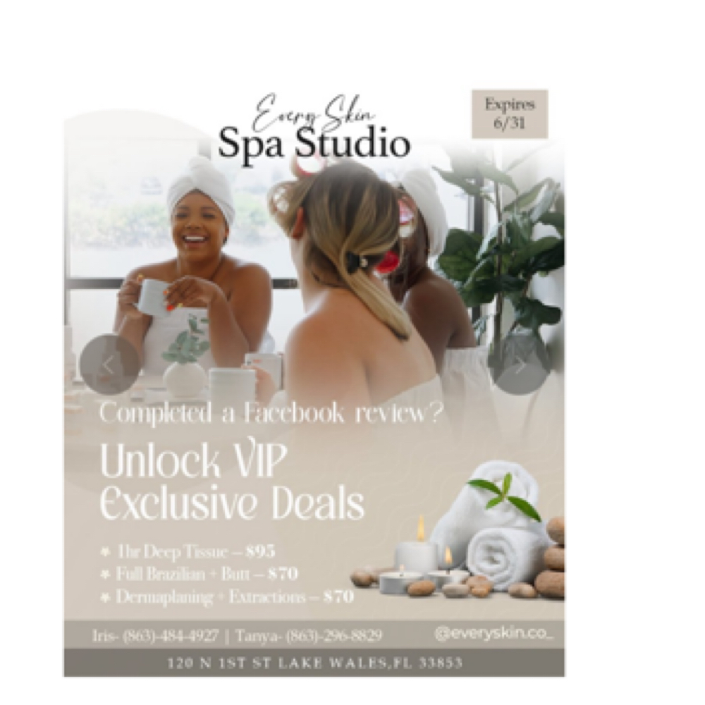 Exclusive Deal Expires 6/31 at Every Skin Spa & Bath in Lake Wales, FL