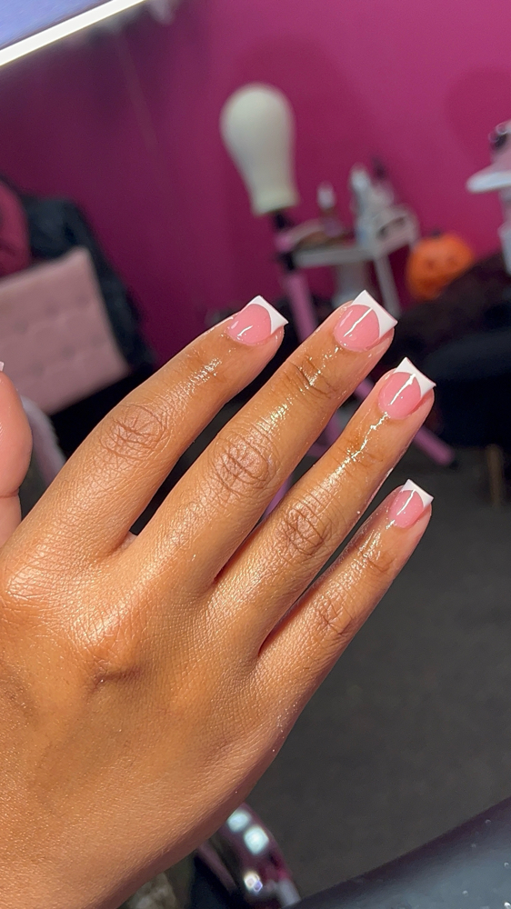 Short Frenchtips at Leahthetech in Houston,Texas, TX