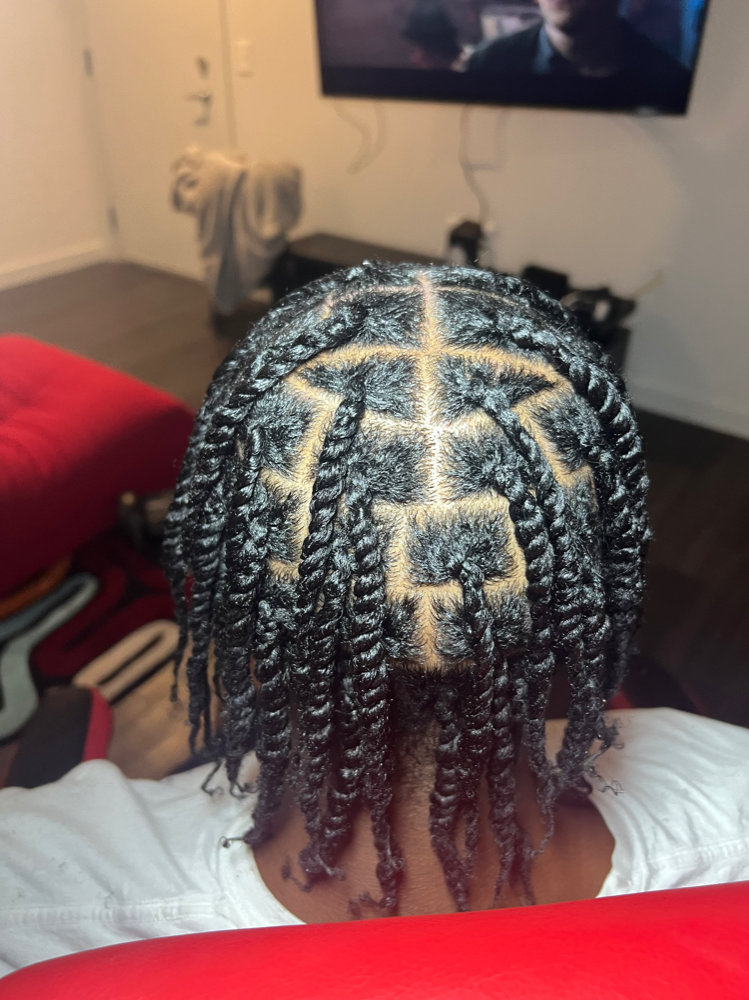 Square Part Two Strand Twist