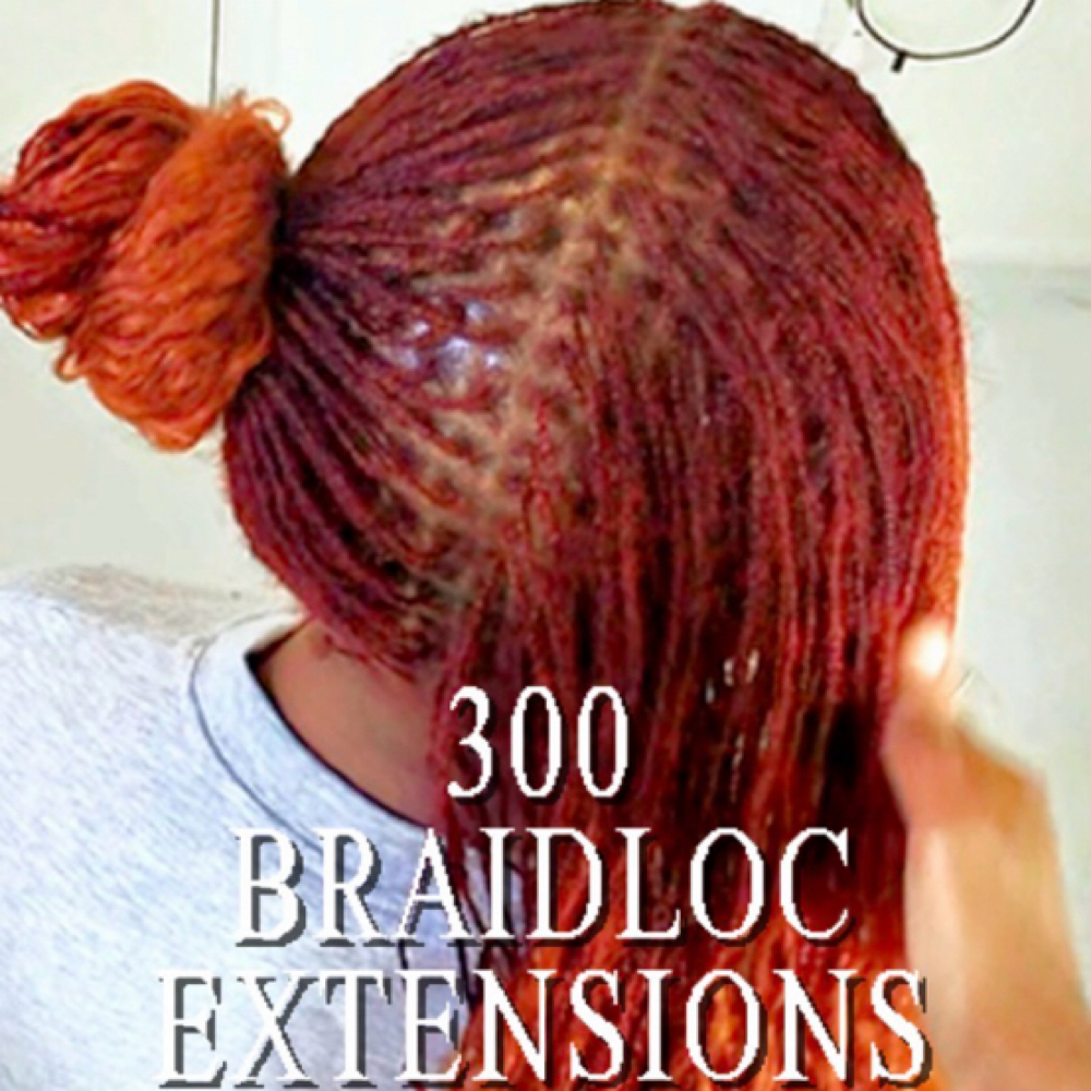 300 RED AFRO KINKY BRAIDLOCS at NinaNocs in Orlando, FL