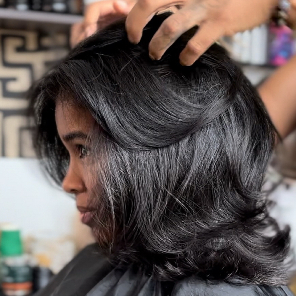 Layered Cut With Face Framing at TTBH LUX in College Park, MD