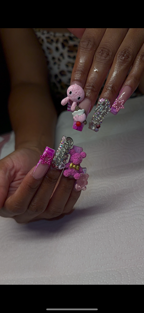 Freestyle Long Nails at Anjewel Nails in Parma Heights, OH