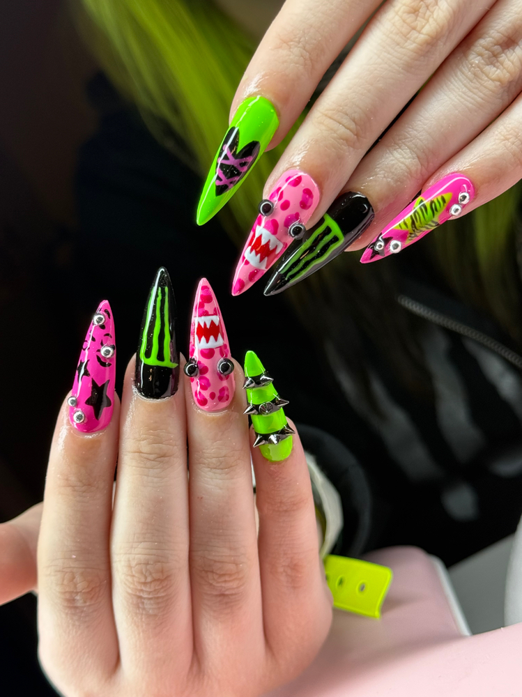 Gel x with intricate designs