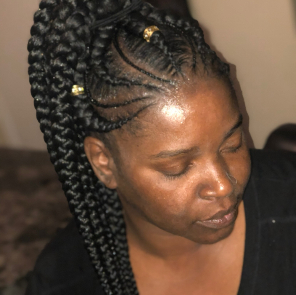 Feed In Braids Ponytail at Skinsational Beauty Boutique in Bethany, OK