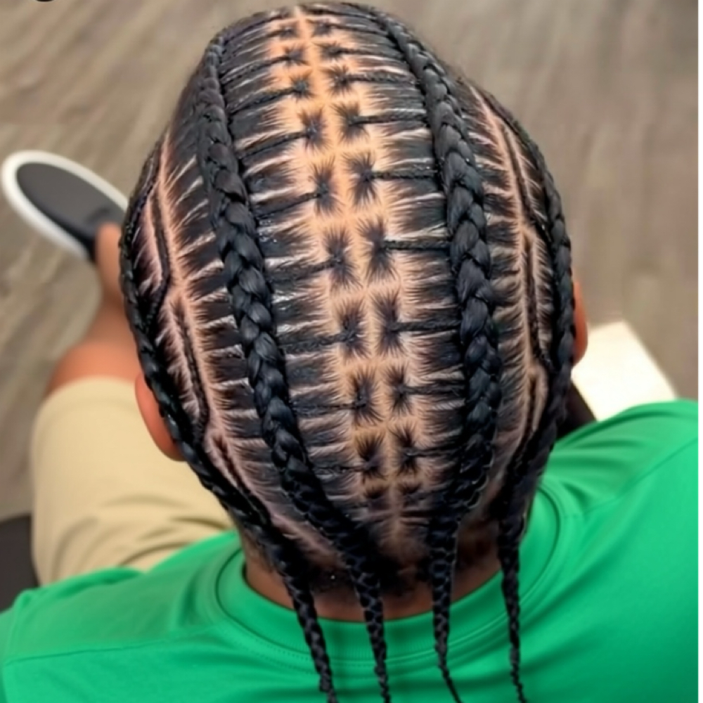Men’s Stitched Cornrows at Equality’s Nubian Stiylz in Hampton, VA