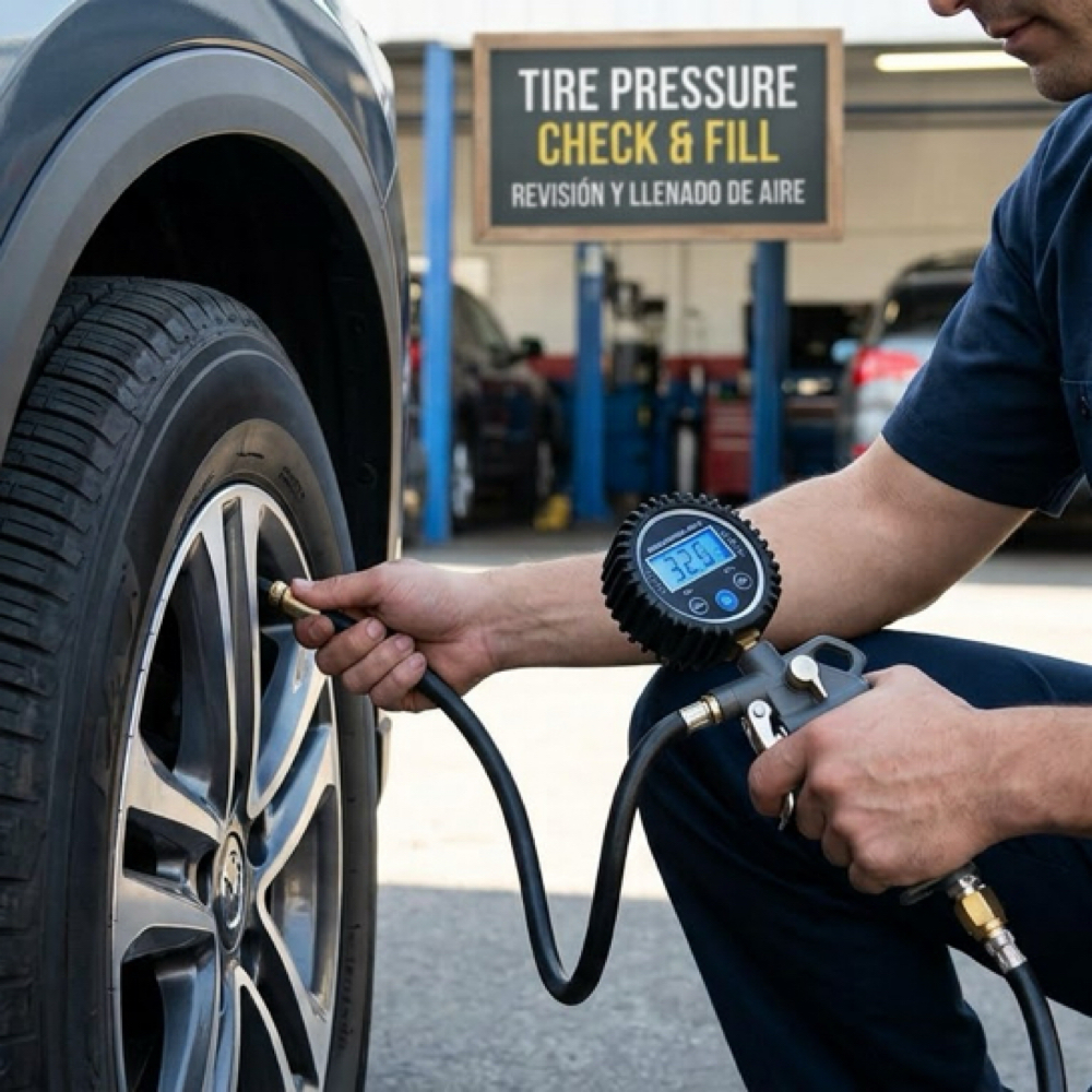 Tire Pressure Check at Mosaico in San Juan, PR