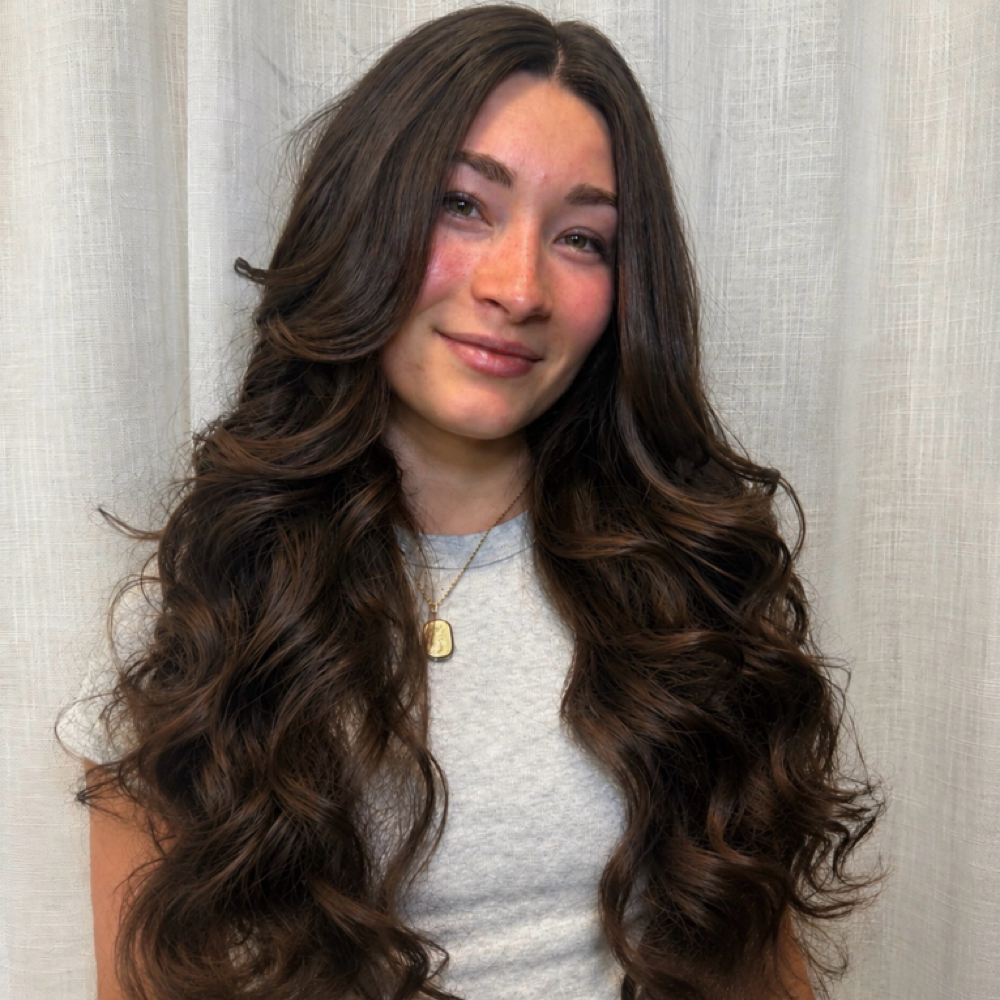 Full Head Color Gloss With Haircut at Amanda Nicole Hair Studio in White Plains, NY