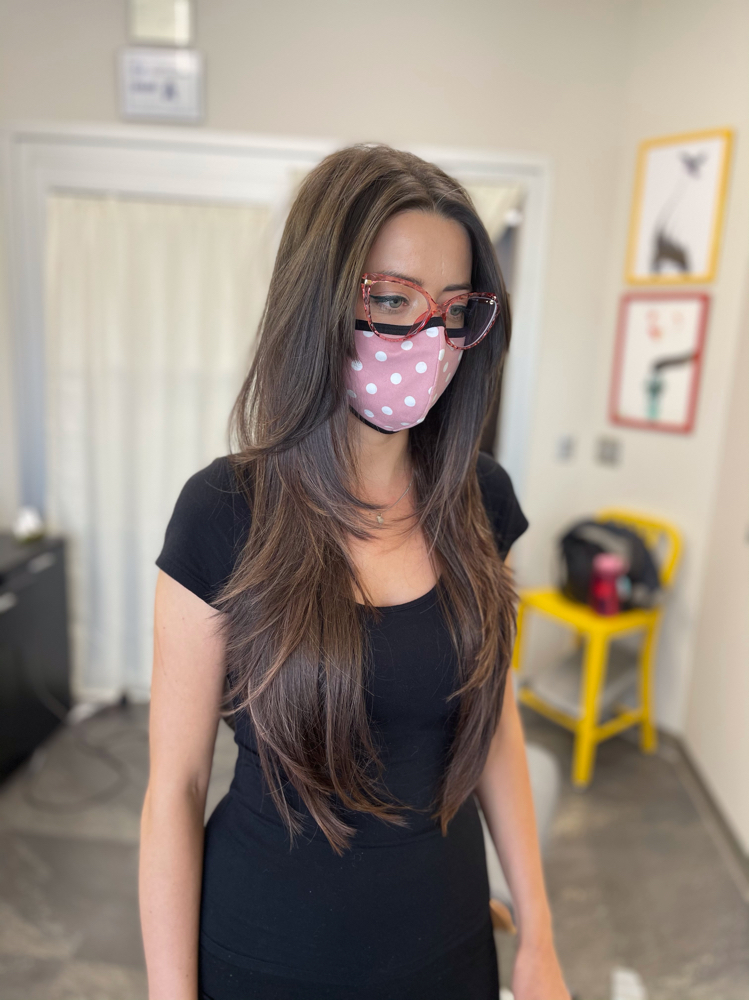 womens long hair cut/style