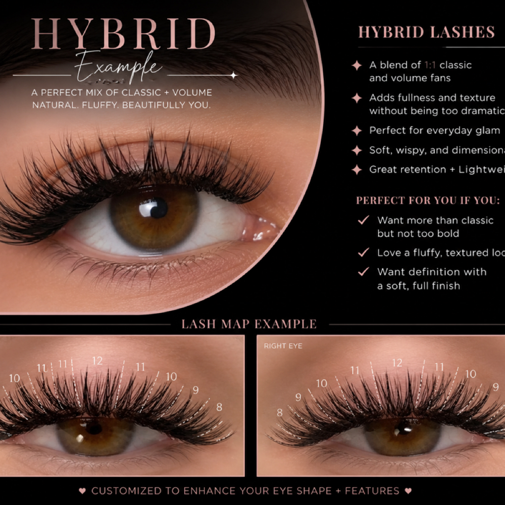 Hybrid UV Eyelash extensions at Haley’s Beauty Haven in Brewton, AL