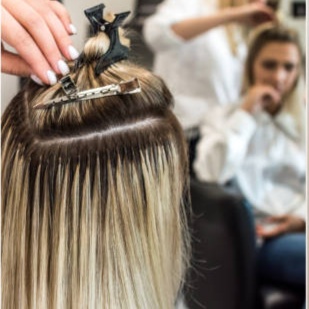 Hair extensions at Blossoms HTX Hair Studio in Spring, TX