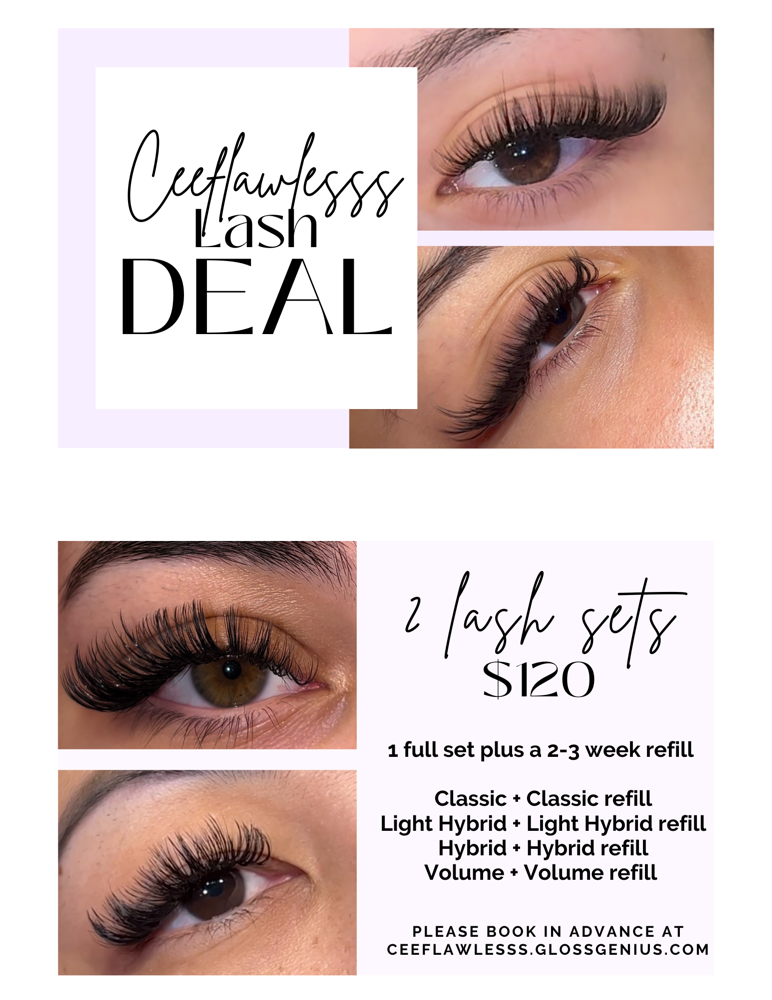2 Lash Sets For $120