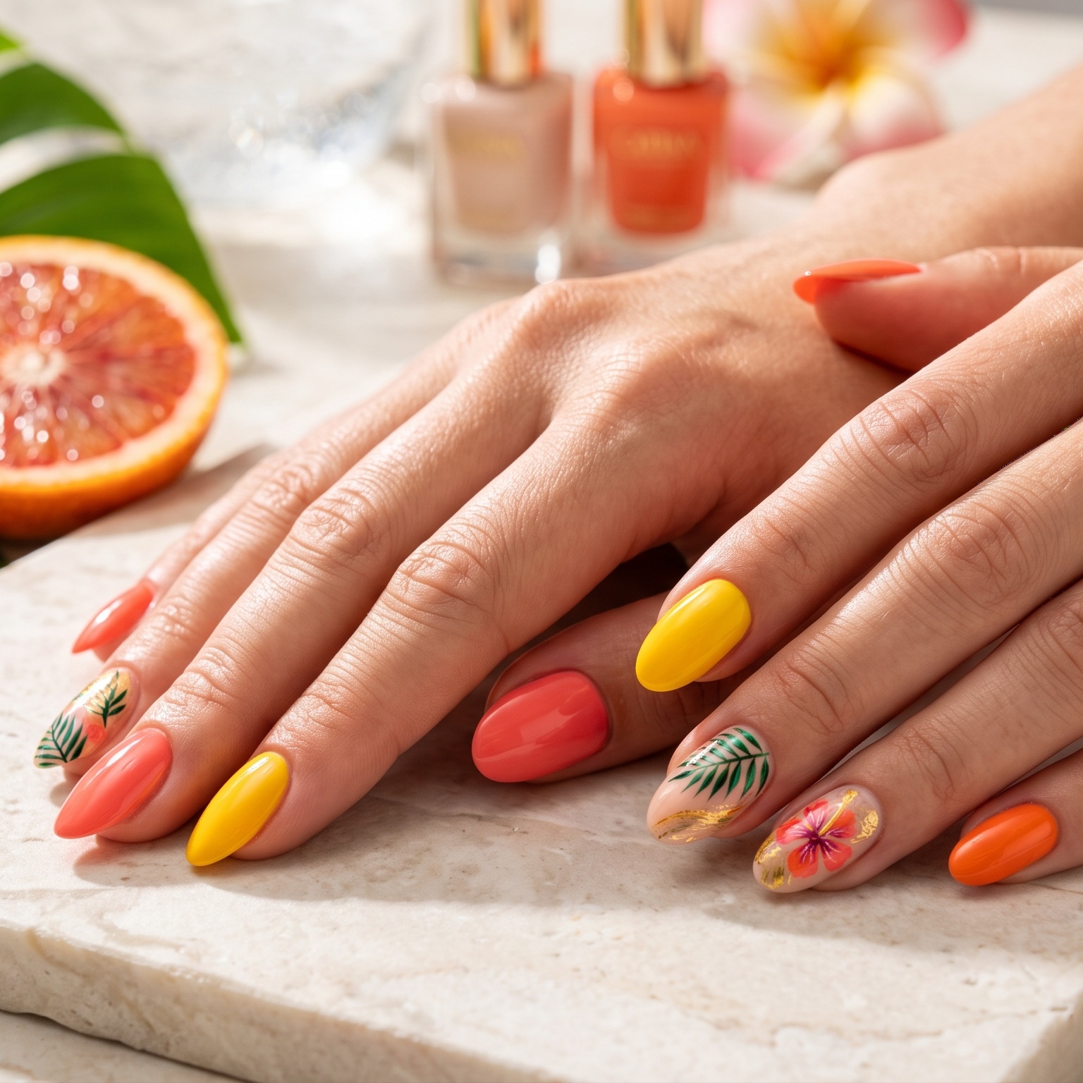 Tropical Manicure at Kitchen Nails Desert in El Paso, TX