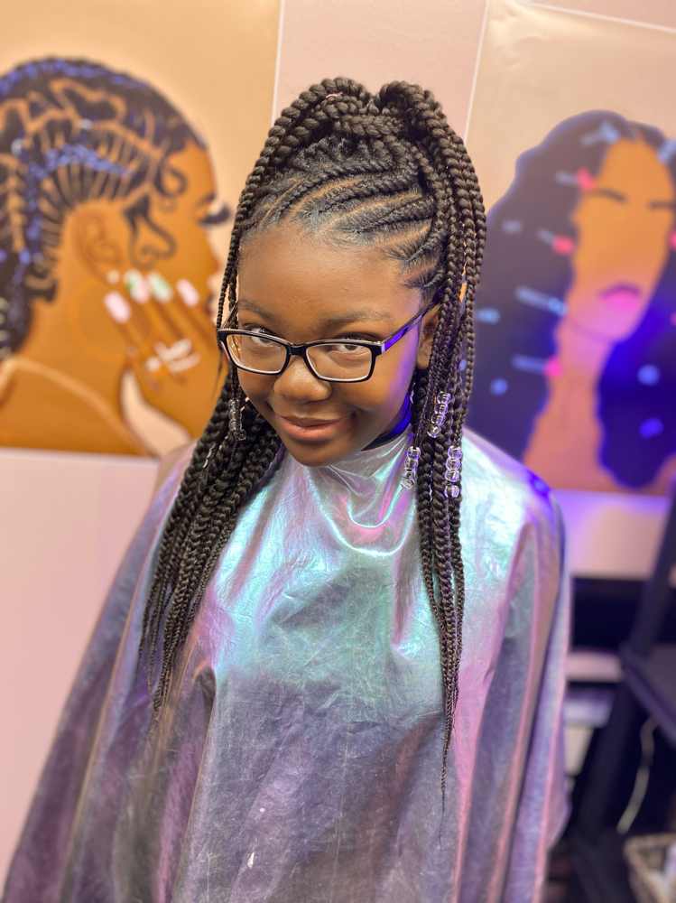 Half Feed In Cornrow/ Half Crotchet