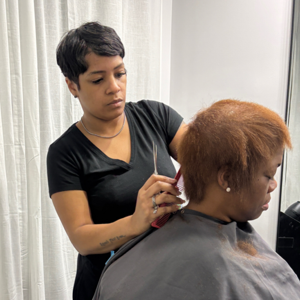Current Client Cut & Style Session at Salon Boujie | Precision Pixie Cuts in Philadelphia, PA
