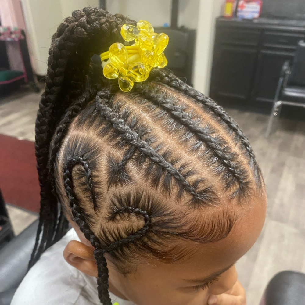Kids Basic Braids With Extensions at Crowned Braids Salon in Conway, SC