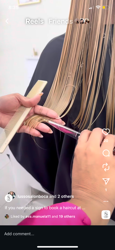Woman’s Haircut at LUSSO in Boca Raton, FL