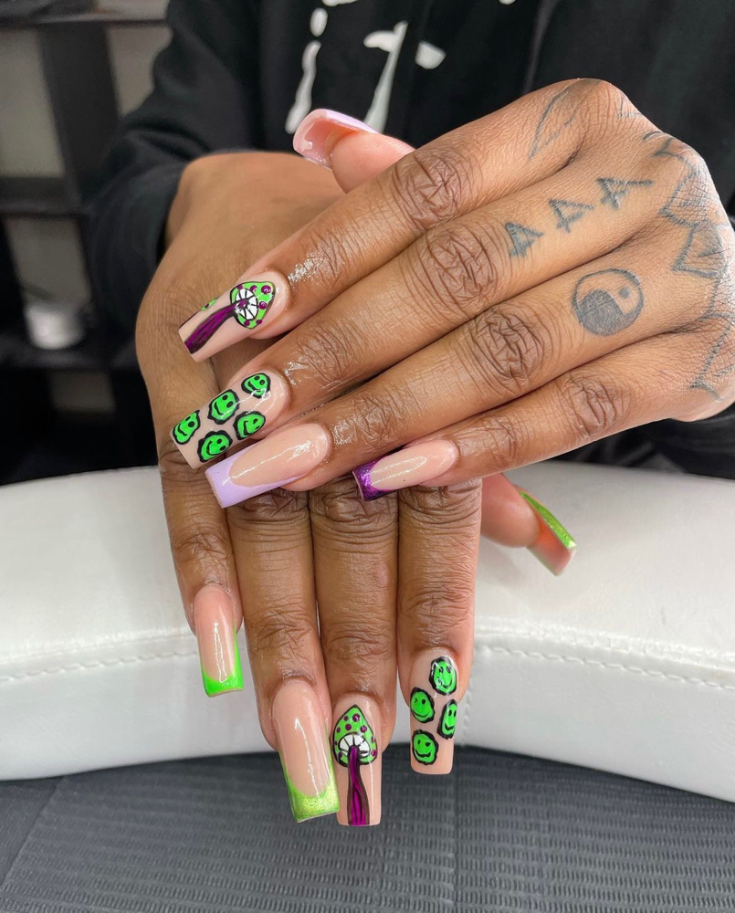Artsy Painted Acrylic Fullset