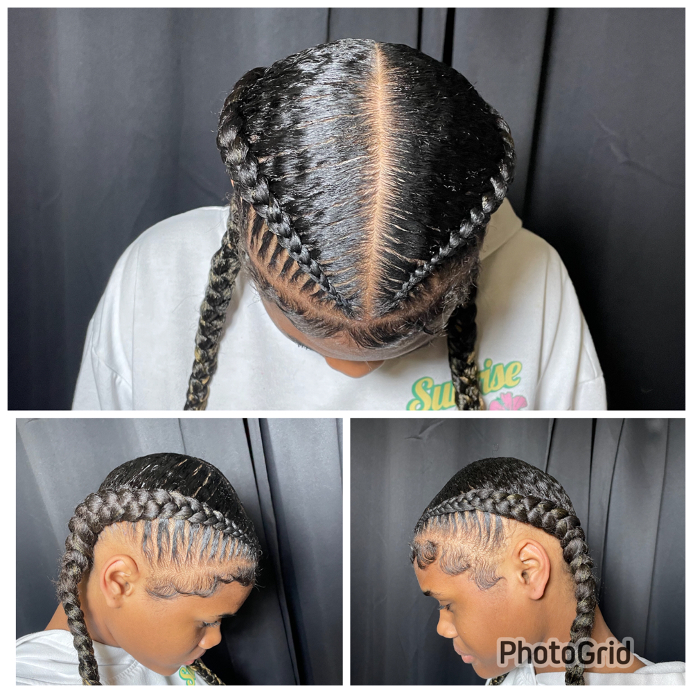 2 Stitch Feed In Braids