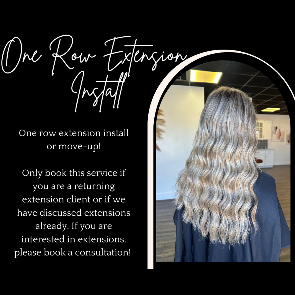 one row extension install at Salon Twenty-Seven in Jonesboro, AR