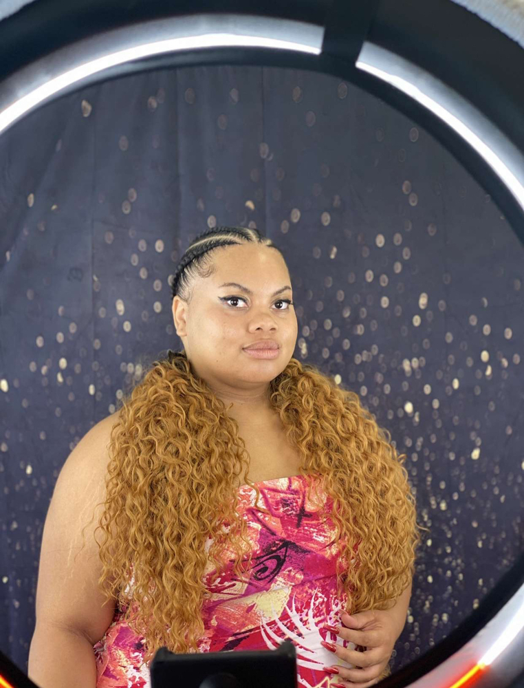 4 Braids With Curly Weaves at Perfect braids and locs in Atlanta, GA