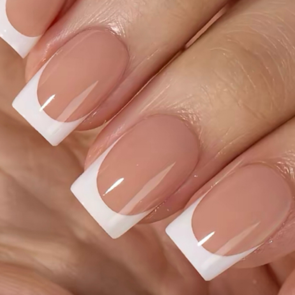 Express Nails Short French at Dreasnailvibes in Hayward, CA
