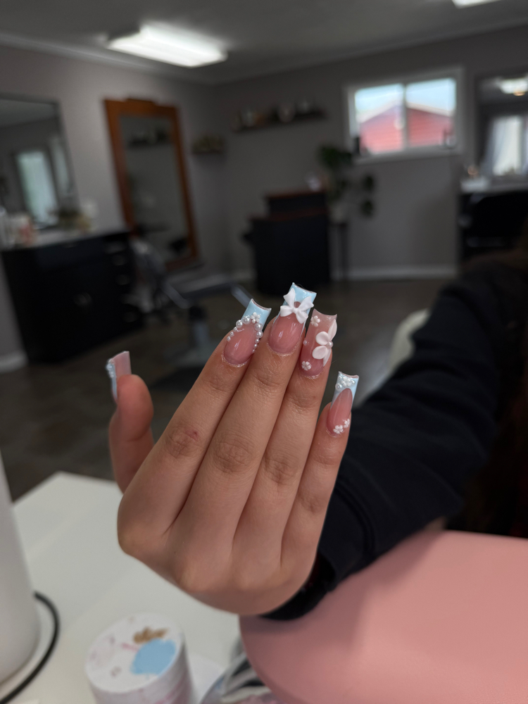 full acrylic set (long) at nailsbykym in Forest City, IA