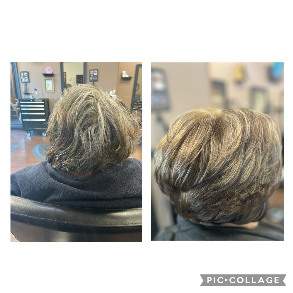 Senior Root Color & Haircut