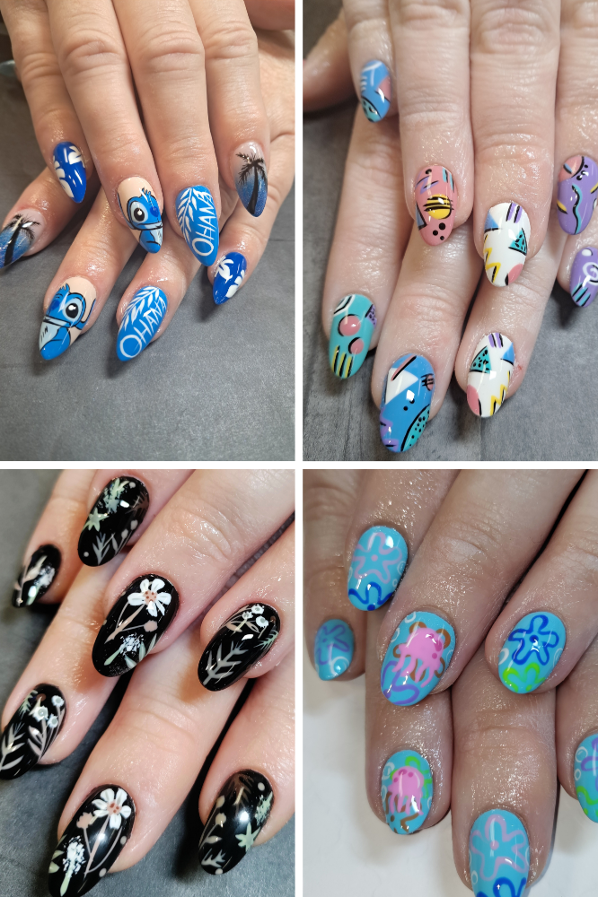 Gel X Full Set - 4 Fingers Art