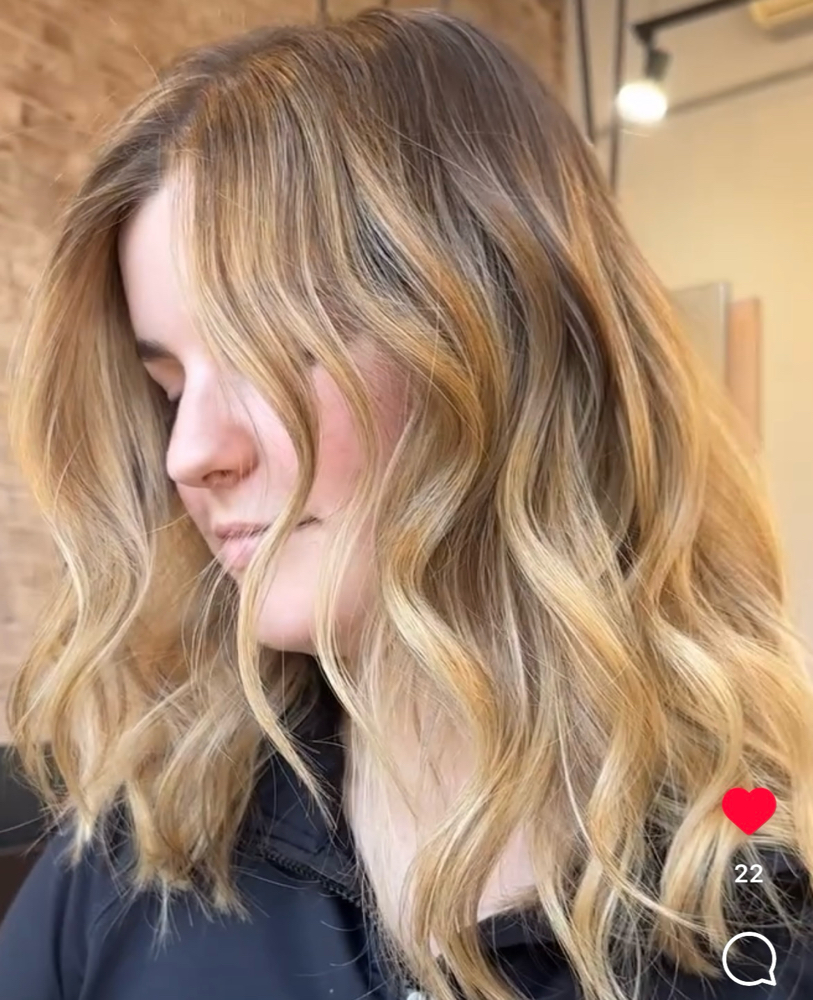 Balayage + Gloss + Blowout at Patrice B Hair in Boston, MA