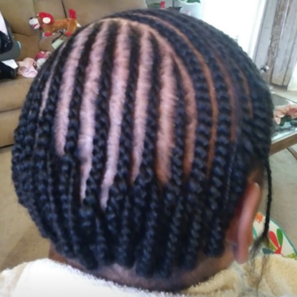 Braid down at Simply Beautiful Hair Care in Lithonia, GA