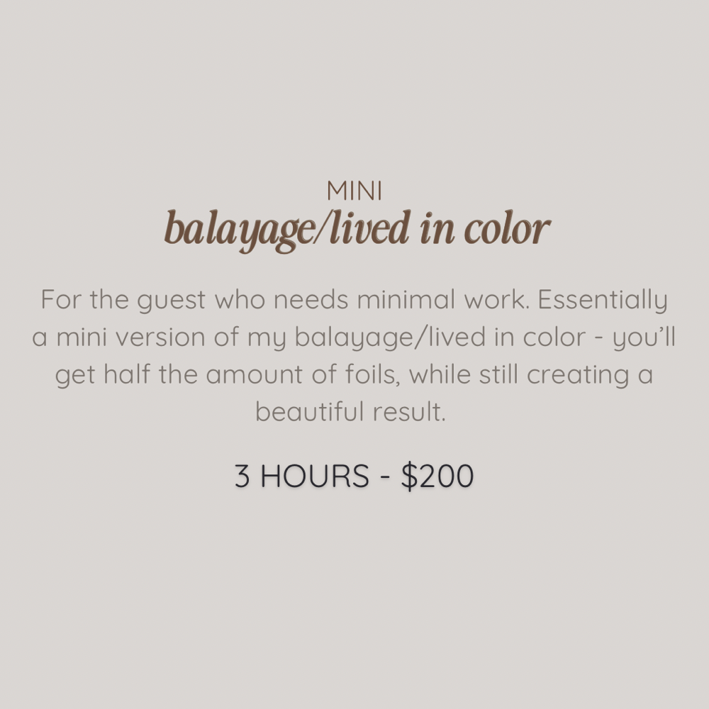 Mini Balayage/Lived In