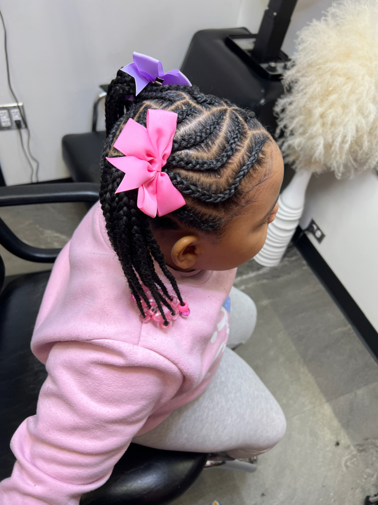 Kids Cornrow  Without Braids Added